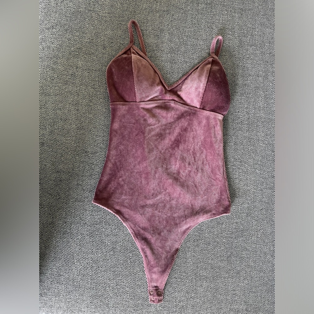 Gilly Hicks by Hollister Pink Chemise Velvet  corduroy bodysuit